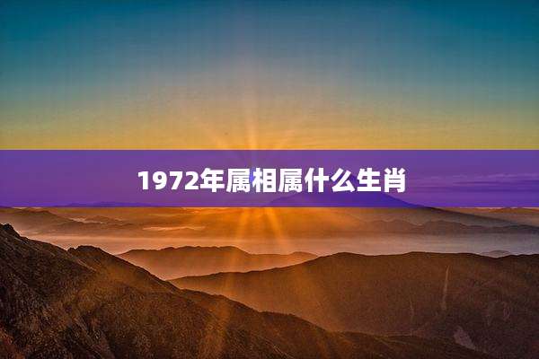 1972年属相属什么生肖