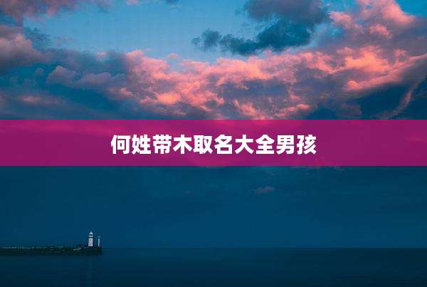 何姓带木取名大全男孩