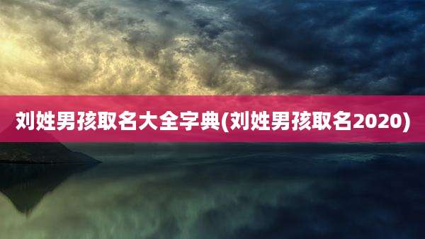 刘姓男孩取名大全字典(刘姓男孩取名2020)
