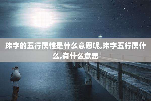 玮字的五行属性是什么意思呢,玮字五行属什么,有什么意思