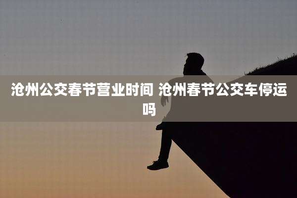 沧州公交春节营业时间 沧州春节公交车停运吗