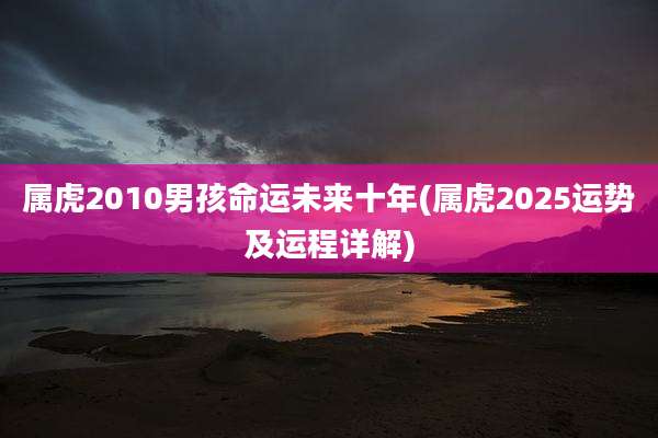 属虎2010男孩命运未来十年(属虎2025运势及运程详解)