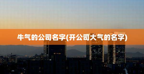 牛气的公司名字(开公司大气的名字)