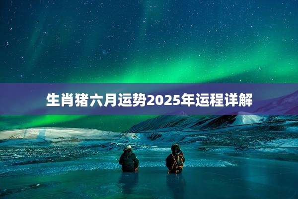 生肖猪六月运势2025年运程详解