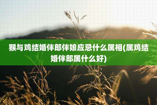 猴与鸡结婚伴郎伴娘应忌什么属相(属鸡结婚伴郎属什么好)