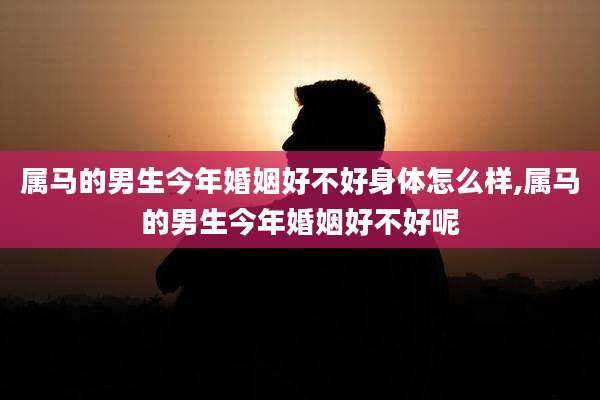 属马的男生今年婚姻好不好身体怎么样,属马的男生今年婚姻好不好呢