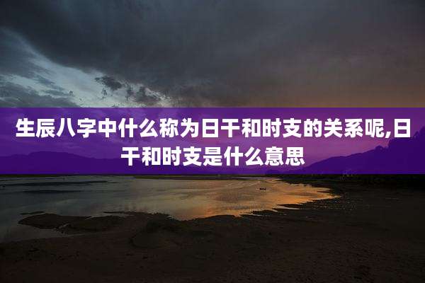 生辰八字中什么称为日干和时支的关系呢,日干和时支是什么意思