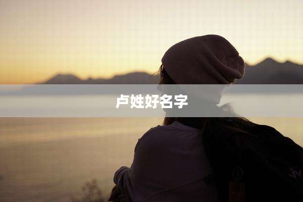 卢姓好名字