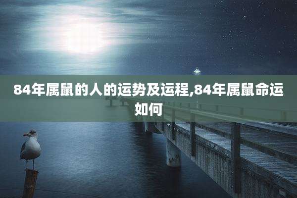 84年属鼠的人的运势及运程,84年属鼠命运如何