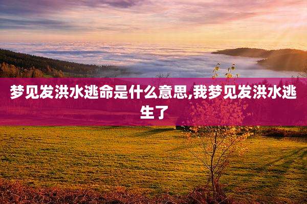 梦见发洪水逃命是什么意思,我梦见发洪水逃生了