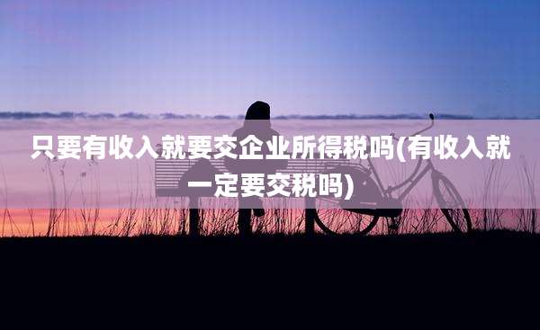 只要有收入就要交企业所得税吗(有收入就一定要交税吗)