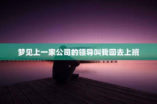 梦见上一家公司的领导叫我回去上班