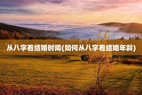 从八字看结婚时间(如何从八字看结婚年龄)
