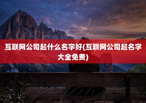 互联网公司起什么名字好(互联网公司起名字大全免费)