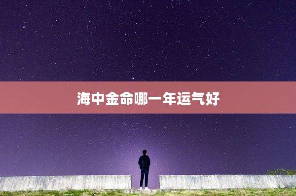 海中金命哪一年运气好