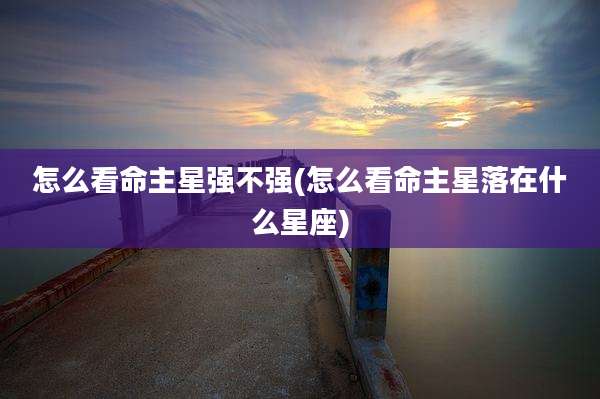 怎么看命主星强不强(怎么看命主星落在什么星座)