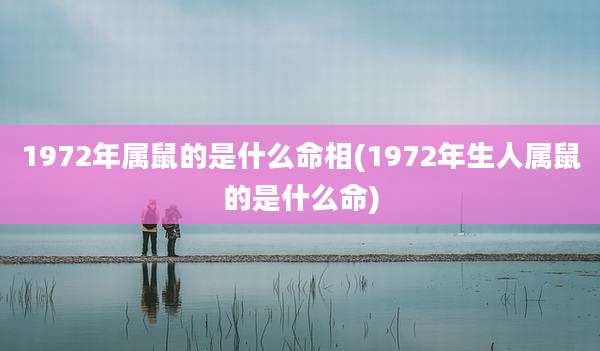 1972年属鼠的是什么命相(1972年生人属鼠的是什么命)