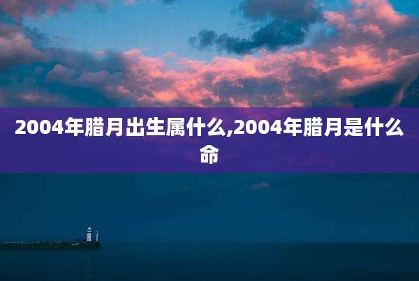 2004年腊月出生属什么,2004年腊月是什么命