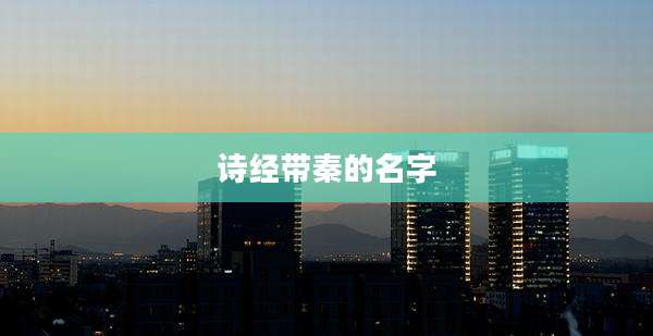 诗经带秦的名字