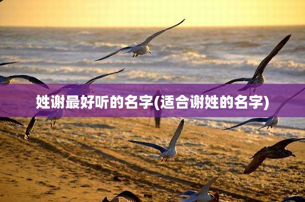 姓谢最好听的名字(适合谢姓的名字)