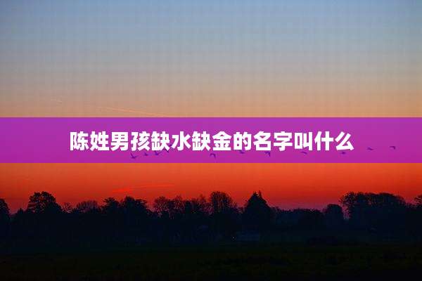 陈姓男孩缺水缺金的名字叫什么