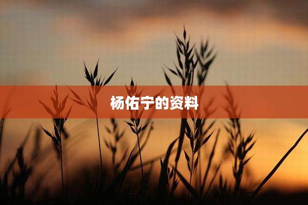 杨佑宁的资料