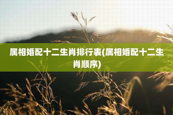 属相婚配十二生肖排行表(属相婚配十二生肖顺序)