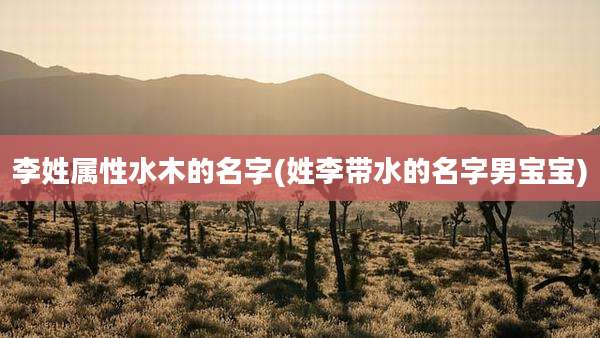 李姓属性水木的名字(姓李带水的名字男宝宝)