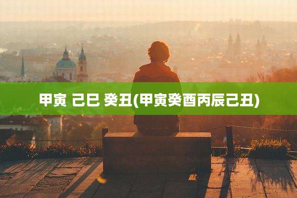 甲寅 己巳 癸丑(甲寅癸酉丙辰己丑)