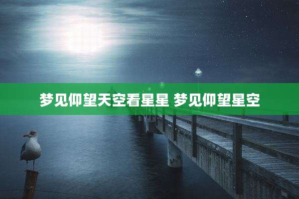 梦见仰望天空看星星 梦见仰望星空
