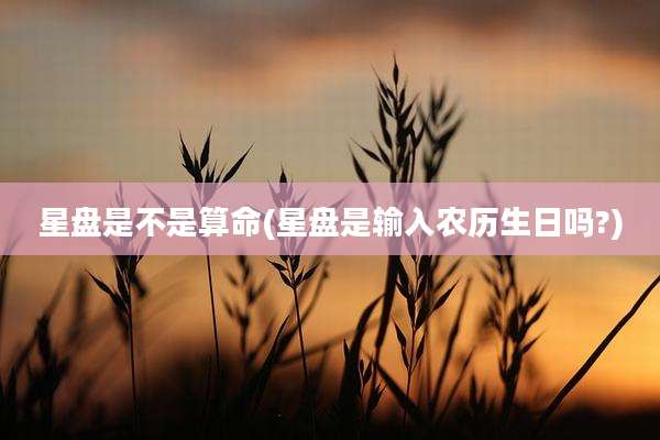 星盘是不是算命(星盘是输入农历生日吗?)