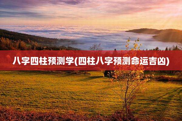 八字四柱预测学(四柱八字预测命运吉凶)