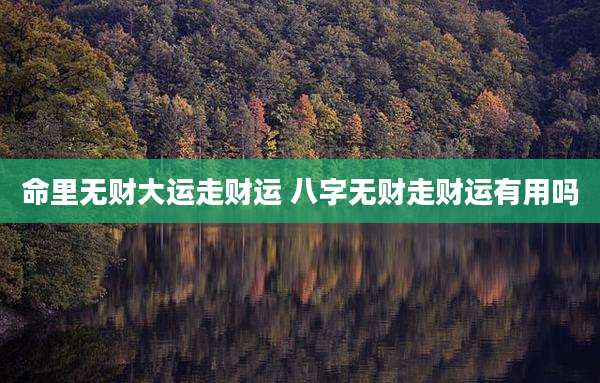 命里无财大运走财运 八字无财走财运有用吗