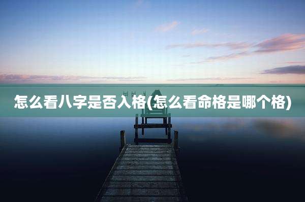 怎么看八字是否入格(怎么看命格是哪个格)