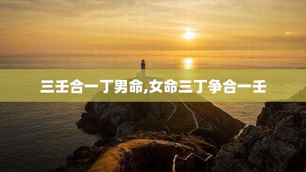 三壬合一丁男命,女命三丁争合一壬