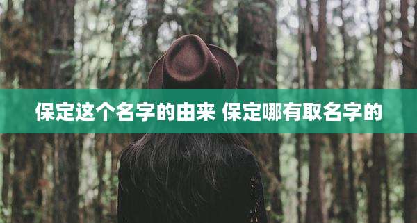 保定这个名字的由来 保定哪有取名字的