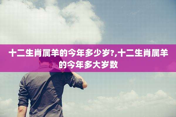 十二生肖属羊的今年多少岁?,十二生肖属羊的今年多大岁数