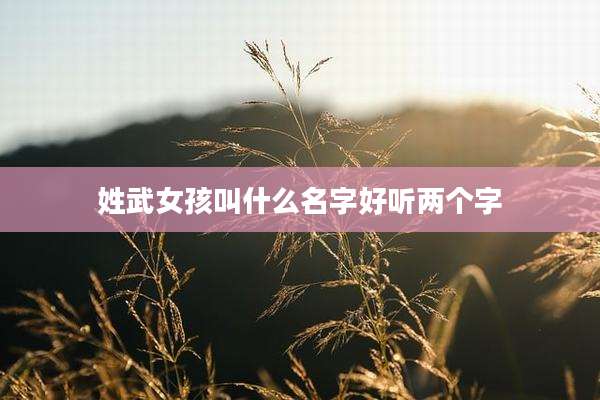 姓武女孩叫什么名字好听两个字