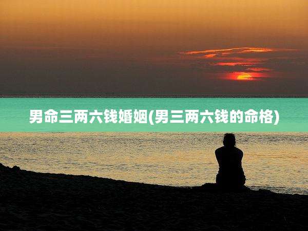 男命三两六钱婚姻(男三两六钱的命格)