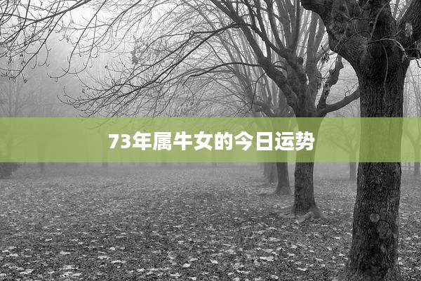 73年属牛女的今日运势