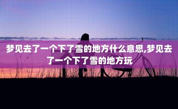 梦见去了一个下了雪的地方什么意思,梦见去了一个下了雪的地方玩