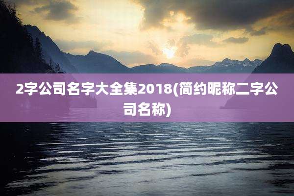 2字公司名字大全集2018(简约昵称二字公司名称)