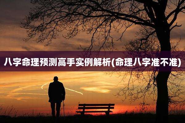八字命理预测高手实例解析(命理八字准不准)