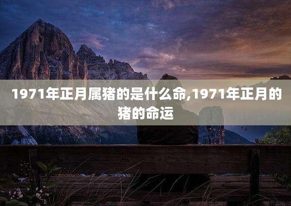 1971年正月属猪的是什么命,1971年正月的猪的命运
