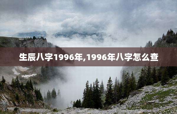 生辰八字1996年,1996年八字怎么查