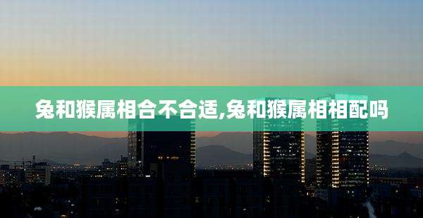 兔和猴属相合不合适,兔和猴属相相配吗