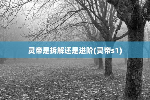 灵帝是拆解还是进阶(灵帝s1)