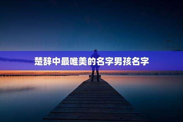 楚辞中最唯美的名字男孩名字