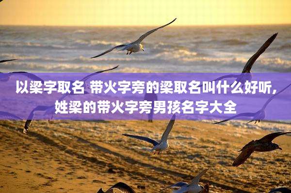 以梁字取名 带火字旁的梁取名叫什么好听,姓梁的带火字旁男孩名字大全