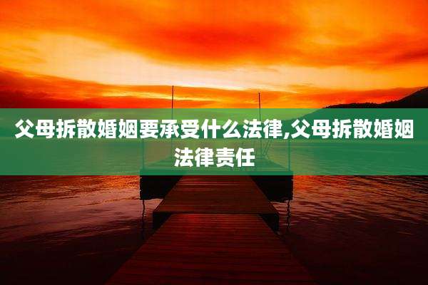 父母拆散婚姻要承受什么法律,父母拆散婚姻法律责任